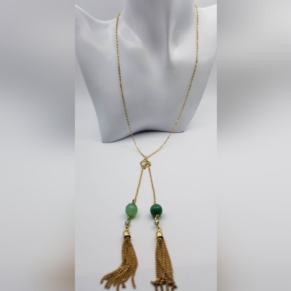 Lariat gone‎ with the wind tassel curtain necklace